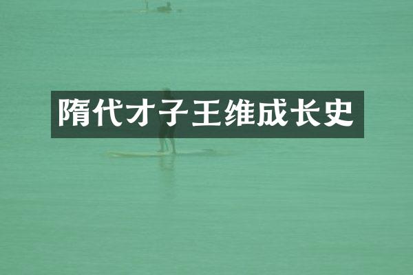 隋代才子王维成长史