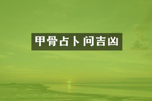 甲骨占卜问吉凶