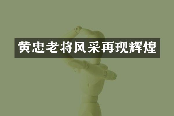 黄忠老将风采再现辉煌