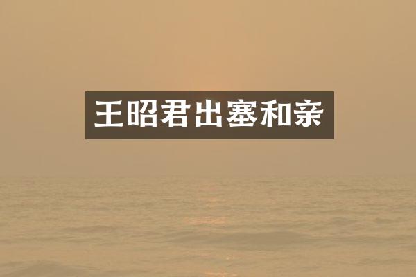 王昭君出塞和亲