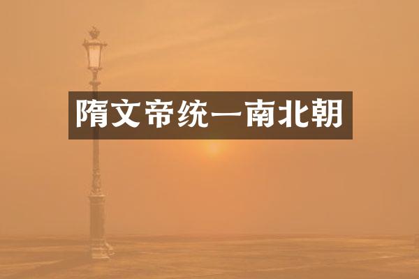 隋文帝统一南北朝