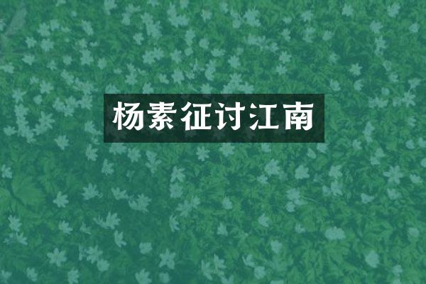 杨素征讨江南