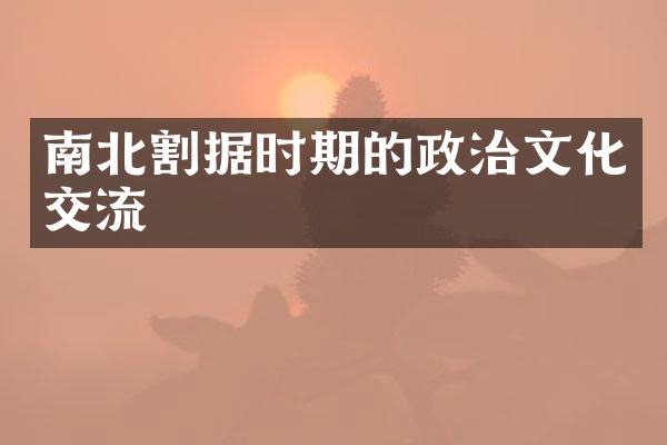 南北割据时期的政治文化交流