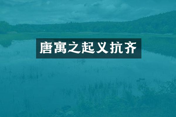 唐寓之起义抗齐