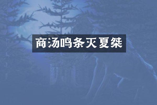商汤鸣条灭夏桀