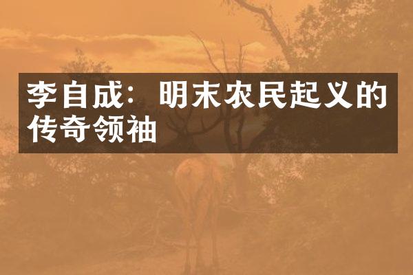 李自成：明末农民起义的传奇