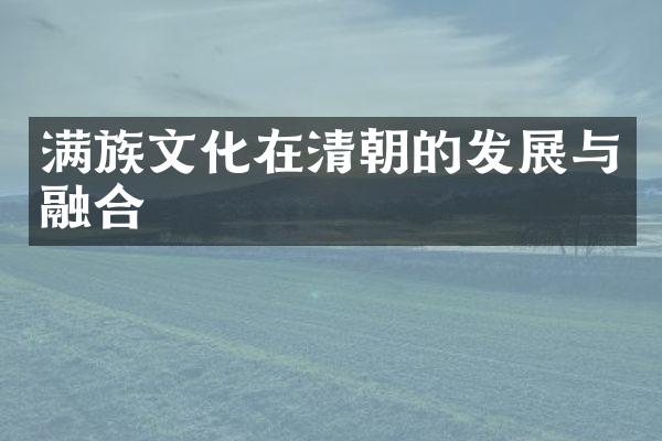 满族文化在清朝的发展与融合