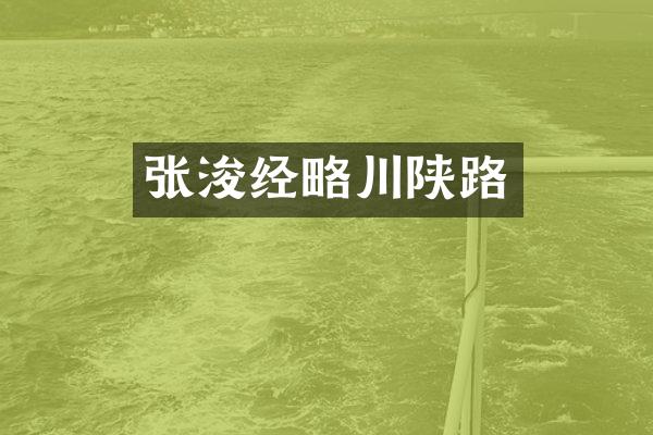 张浚经略川陕路