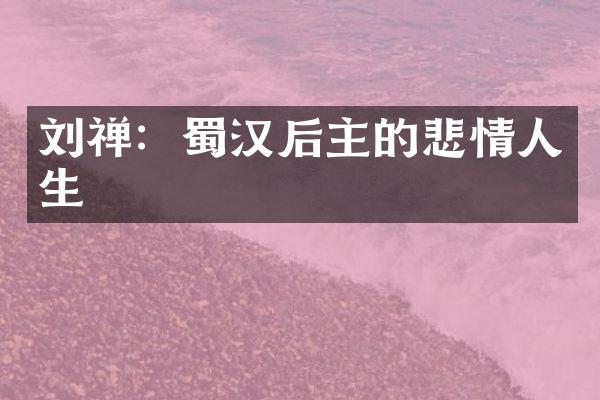 刘禅：蜀汉后主的悲情人生