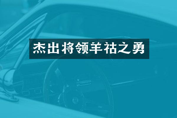 杰出将领羊祜之勇