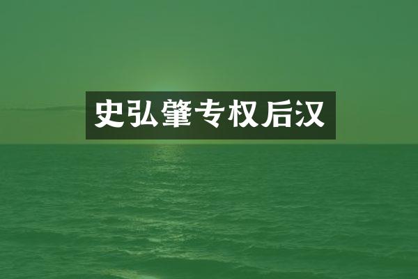 史弘肇专权后汉