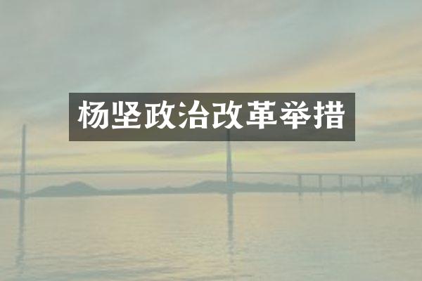 杨坚政治改革举措
