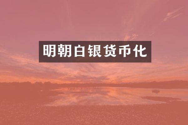 明朝白银货币化