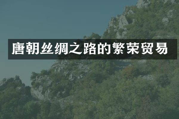 唐朝丝绸之路的繁荣贸易