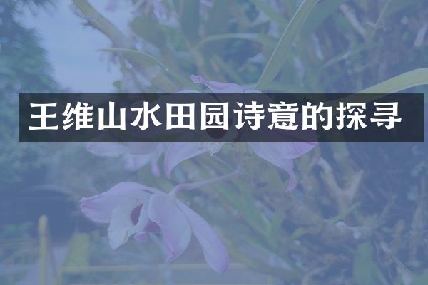 王维山水田园诗意的探寻