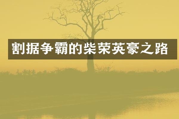 割据争霸的柴荣英豪之路