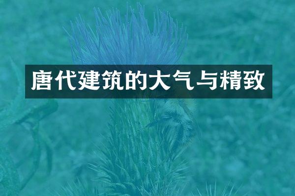 唐代建筑的大气与精致