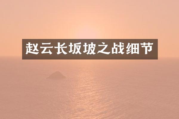 赵云长坂坡之战细节