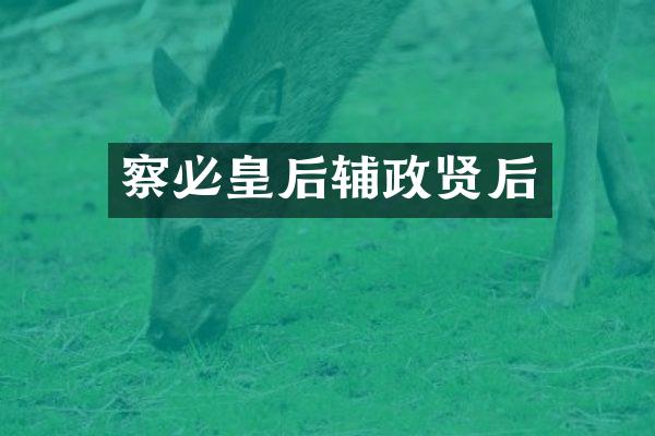 察必皇后辅政贤后