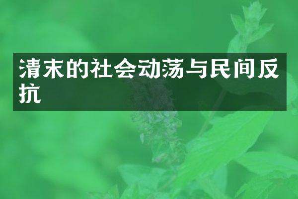 清末的社会动荡与民间反抗