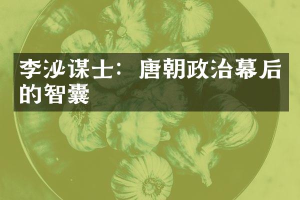 李泌谋士：唐朝政治幕后的智囊