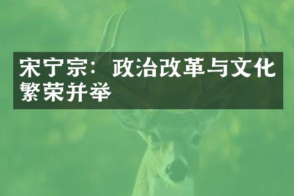 宋宁宗：政治改革与文化繁荣并举