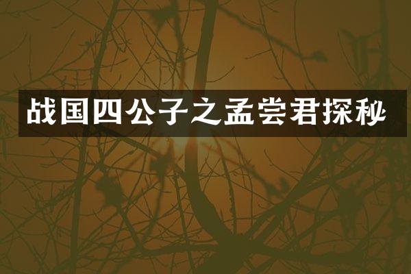 战国四公子之孟尝君探秘