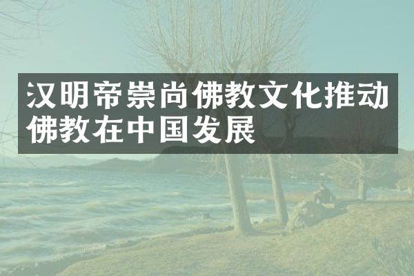汉明帝崇尚佛教文化推动佛教在中国发展