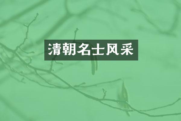 清朝名士风采