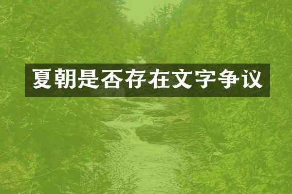 夏朝是否存在文字争议