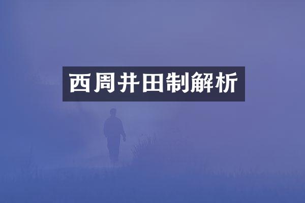 西周井田制解析